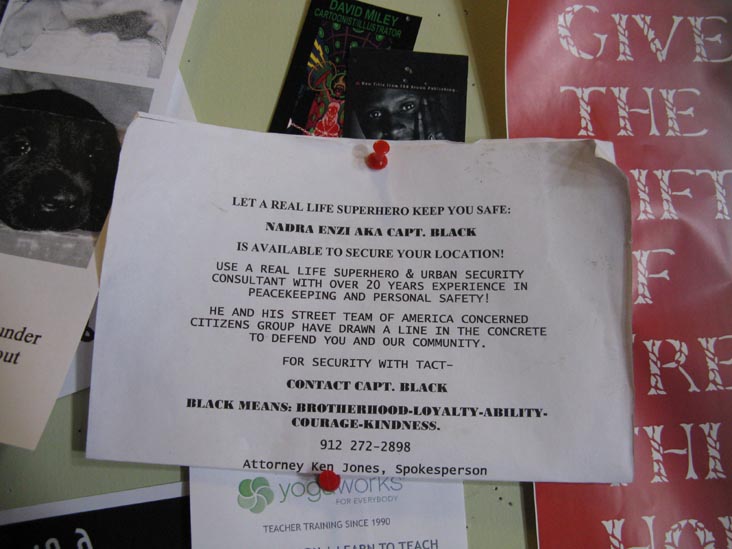 Bulletin Board, The Sentient Bean, 13 East Park Avenue, Savannah, Georgia