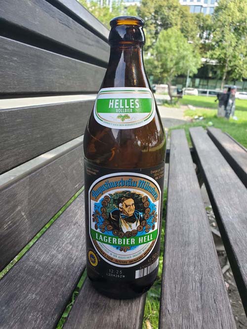 Augustiner-Bräu München Lagerbier Hell, Anhalter Bahnhof, Berlin, Germany, August 1, 2025