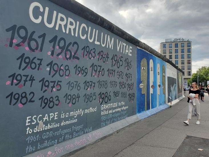 Curriculum Vitae by Susanne Kunjappu-Jellinek, East Side Gallery, Berlin, Germany, July 30, 2025