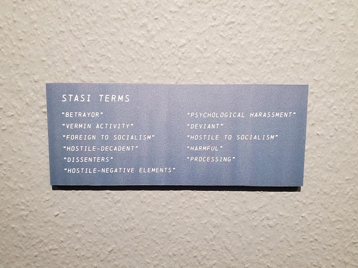 Stasi Terms, Stasimuseum, Berlin, Germany, August 1, 2025