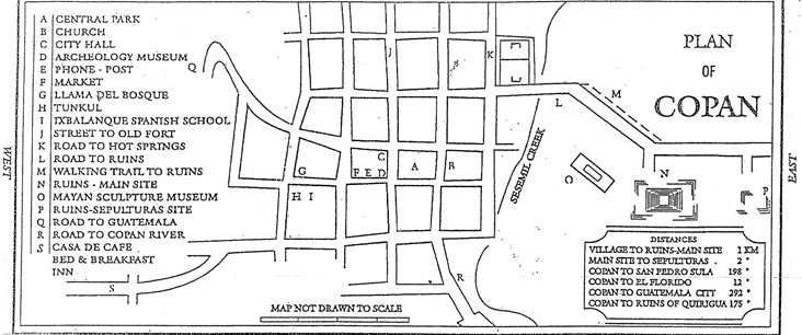 Cop&aacute;n Ruinas, Honduras Map