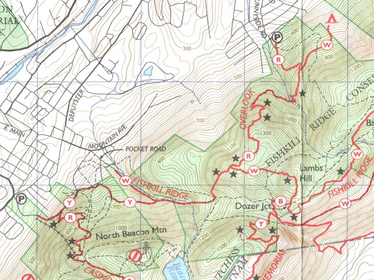 Trail Map, Fishkill Ridge, Dutchess County, New York