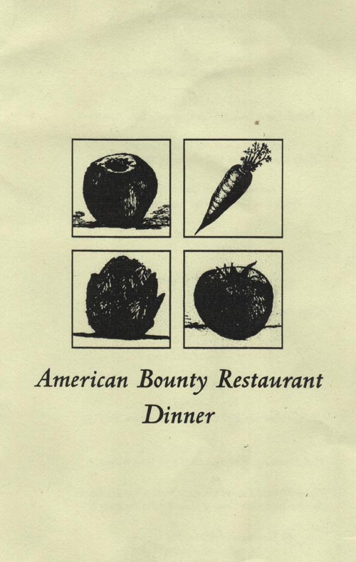 Menu, American Bounty, Culinary Institute of America, Hyde Park, New York