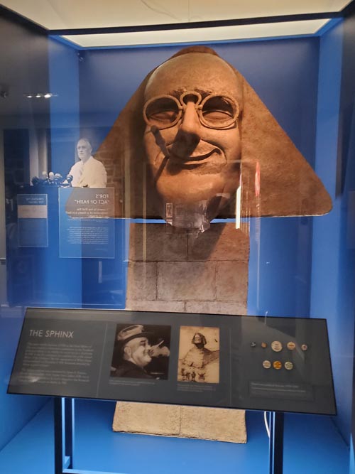 Franklin D. Roosevelt Sphinx Sculpture, Franklin D. Roosevelt Presidential Library and Museum, Home of Franklin D. Roosevelt National Historic Site, Hyde Park, New York, October 16, 2022