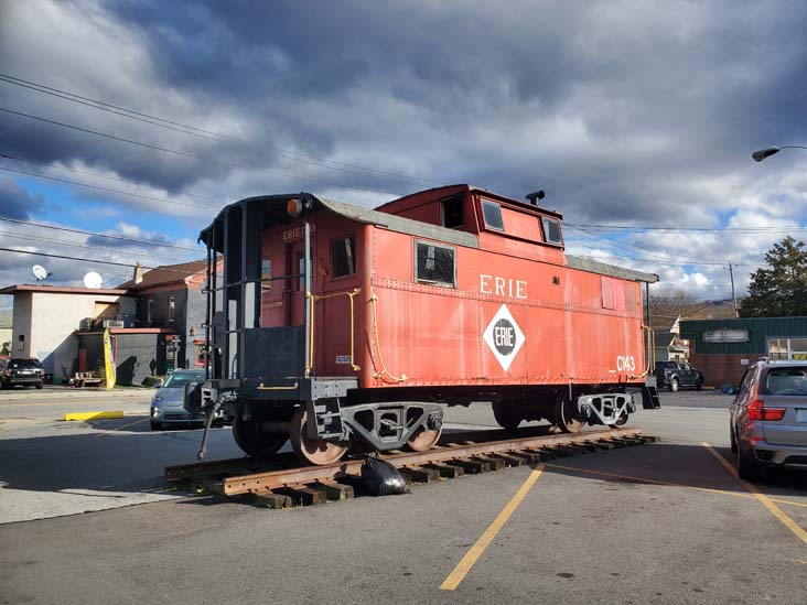Erie Caboose, Jersey Avenue at Pennsylvania Avenue, Port Jervis, New York, November 13, 2022
