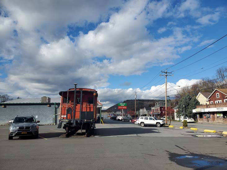 Erie Caboose, Jersey Avenue at Pennsylvania Avenue, Port Jervis, New York, November 13, 2022