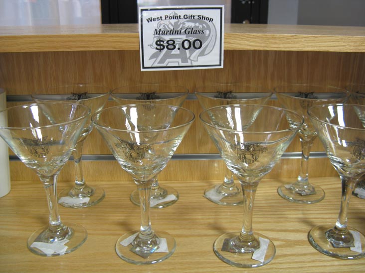 Martini Glasses, Gift Shop, Visitors Center, United States Military Academy at West Point, Orange County, New York