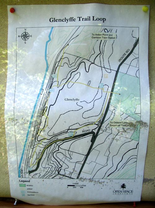 Trail Map, Glenclyffe Loop, Hudson River Valley Greenway, Garrison, New York
