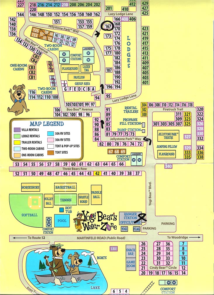 Jellystone Park Site Map