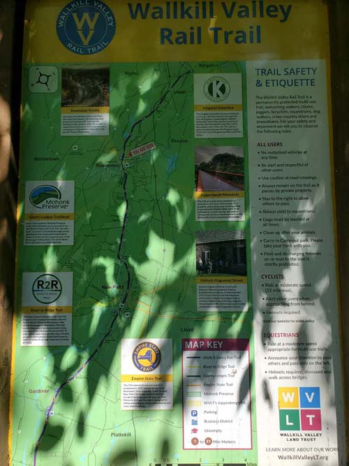 Trail Map, Wallkill Valley Rail Trail Near Rosendale Trestle, Rosendale, New York, July 19, 2024