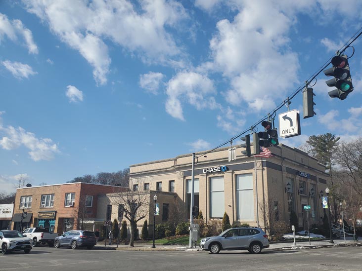 Main Street and Moger Avenue, SW Corner, Mount Kisco, New York, January 29, 2025