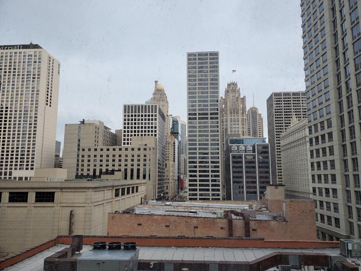 View From Courtyard by Marriott Chicago Downtown River North, 30 East Hubbard Street, Chicago, Illinois, December 27, 2023