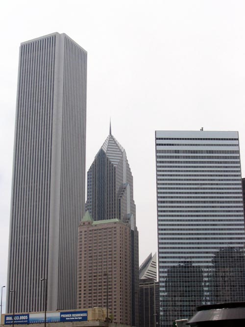 Aon Building (left), Two Prudential Plaza (middle), Chicago Architecture Foundation River Tour, Chicago, Illinois