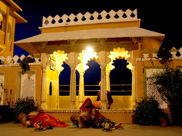 Evening Show, Central Courtyard, Deogarh Mahal Palace, Deogarh, Rajasthan, India
