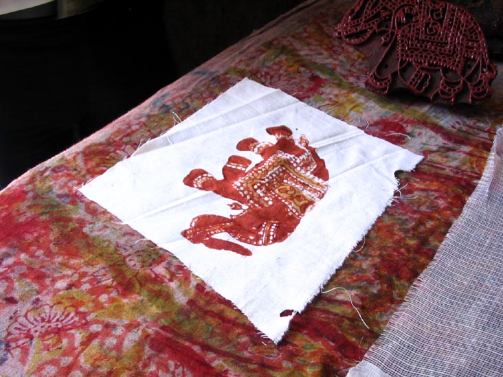 Block Print Demonstration, Krishna Textiles, Sitaram Puri, Amer Road, Jaipur, Rajasthan, India