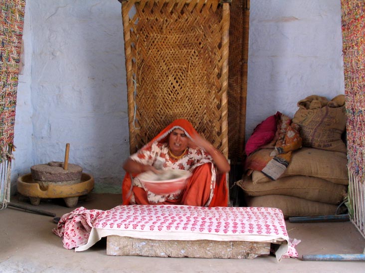 Block Print Demonstration, Madina's Local Store, Salawas, Rajasthan, India