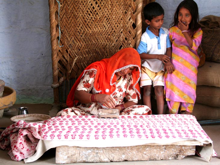 Block Print Demonstration, Madina's Local Store, Salawas, Rajasthan, India