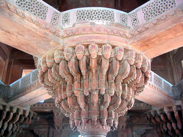 Throne Pillar, Diwan-I-Khas (Hall of Private Audience), Fatehpur Sikri, Uttar Pradesh, India