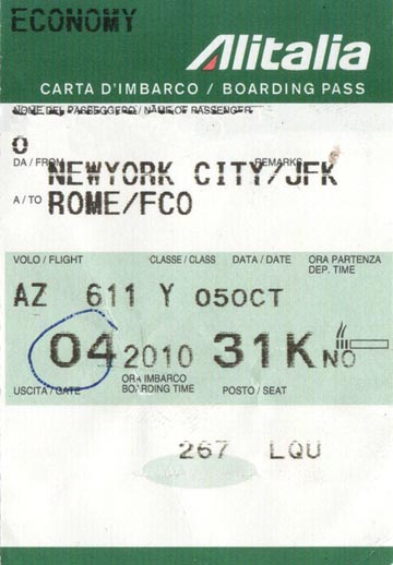 Alitalia Boarding Pass