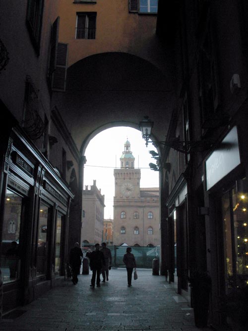 Looking Towards Piazza Maggiore From Via Clavature, Bologna, Emilia-Romagna, Italy