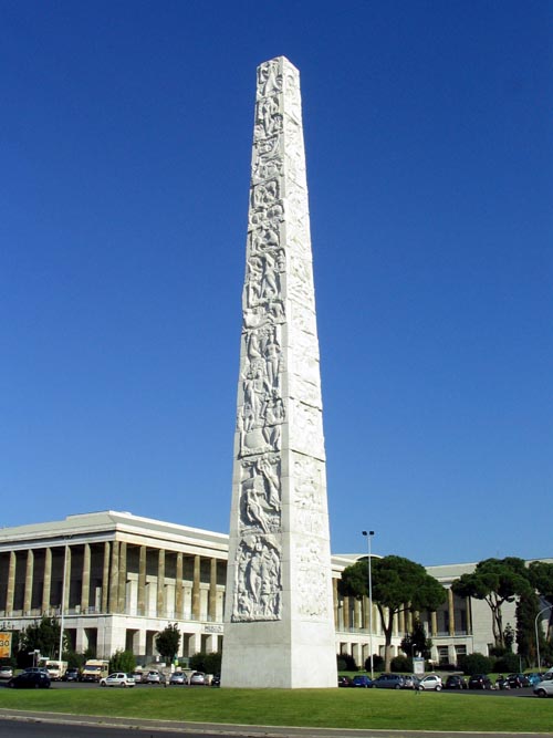Obelisk, Piazza Guglielmo Marconi, EUR (Esposizione Universale Roma), Rome, Lazio, Italy