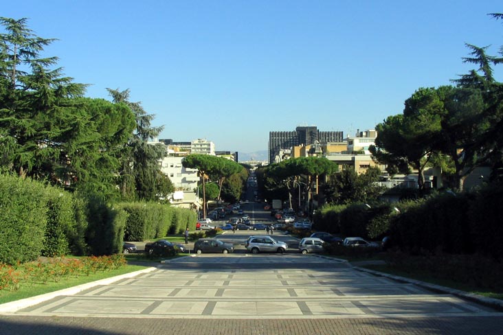 Looking Down Viale Europa From Basilica dei Santi Pietro e Paolo, EUR (Esposizione Universale Roma), Rome, Lazio, Italy