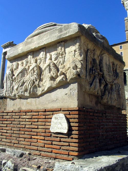 Base dei Decennali, Roman Forum (Forum Romanum), Rome, Lazio, Italy