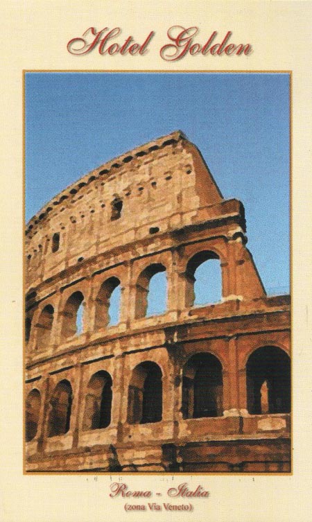 Business Card, Hotel Golden, Via Marche, 84, Rome, Lazio, Italy