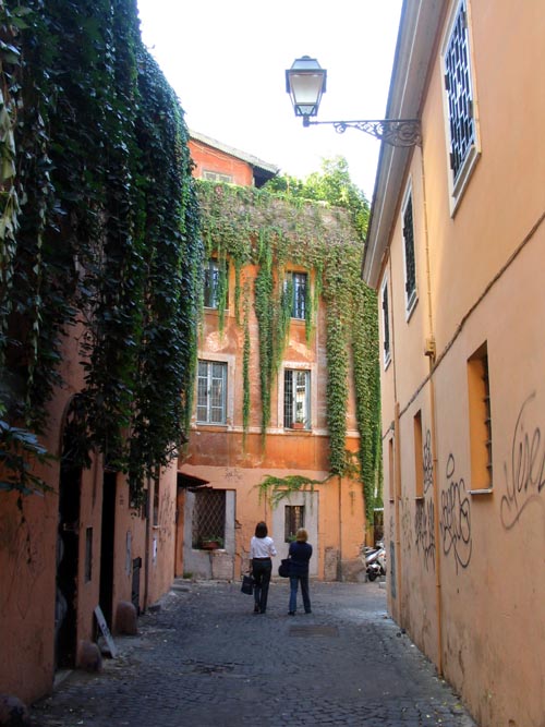 Alley Leading Away From Piazza di Santa Maria in Trastevere, Rome, Lazio, Italy