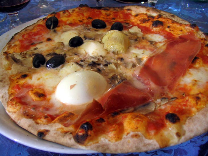 Pizza Capricciosa, Pizzeria Bella Napoli, Via Alessandria 13/15/17, Rome, Lazio, Italy