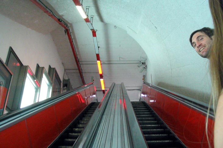 Escalator To Street, Spagna-Villa Borghese/Via Veneto Passageway, Rome, Lazio, Italy