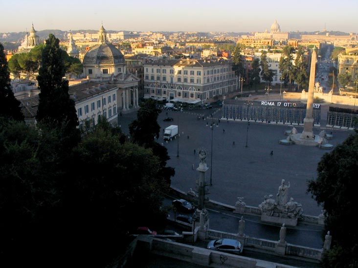 Piazza del Popolo From Piazzale Napoleone, Villa Borghese, Rome, Lazio, Italy
