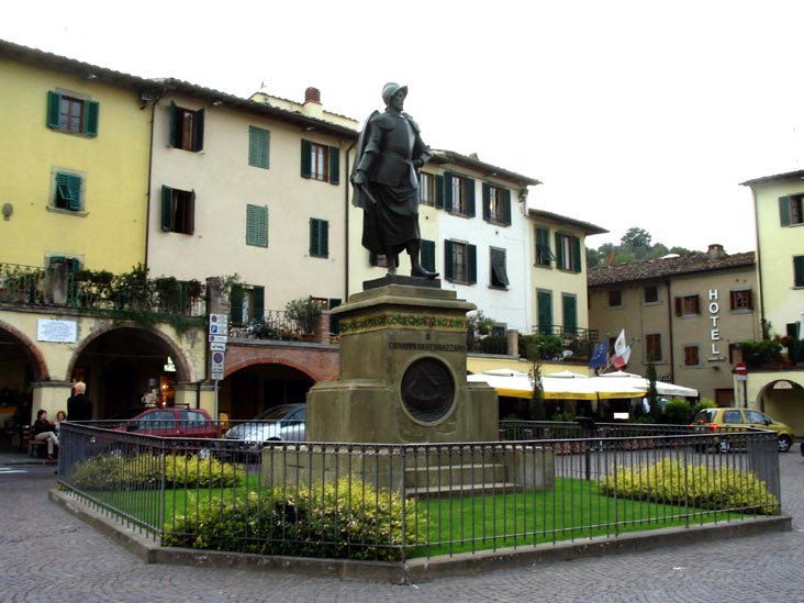 Giovanni da Verrazzano Monument, Piazza Giacomo Matteotti, Greve in Chianti, Tuscany, Italy