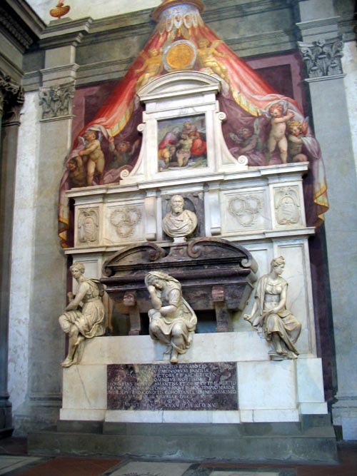 Michelangelo's Tomb, Basilica di Santa Croce, Piazza Santa Croce, Florence, Tuscany, Italy