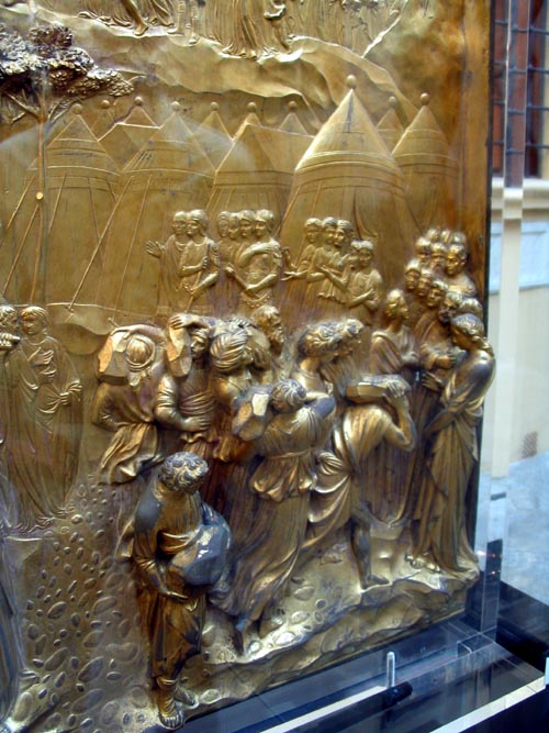Detail, Gates of Paradise, Courtyard, Opera di Santa Maria del Fiore, Piazza Del Duomo, Florence, Tuscany, Italy