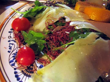Salad With Cured Horse Meat, Osteria Santo Spirito, Piazza Santo Spirito, 16r, Florence, Tuscany, Italy