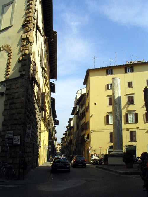 Looking Down Via Maggio From Piazza di San Felice, Oltrarno, Florence, Tuscany, Italy