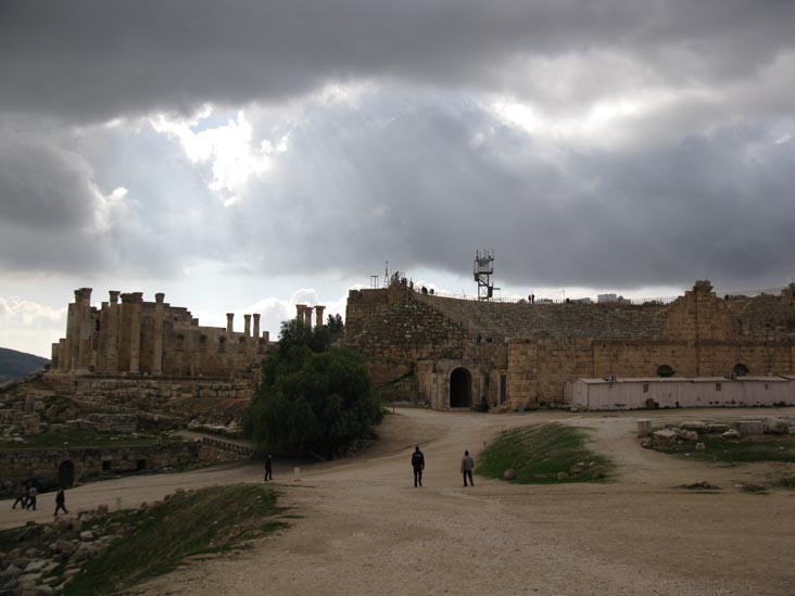 View Toward Temple of Zeus and South Theater, Jerash, Jordan