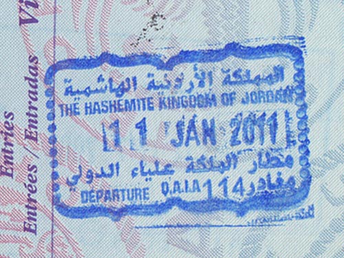Jordan Departure Stamp