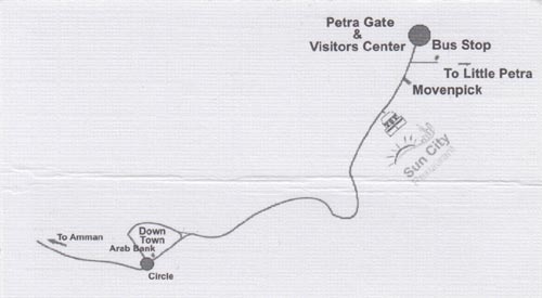 Business Card, Sun City Restaurant, Wadi Musa, Jordan