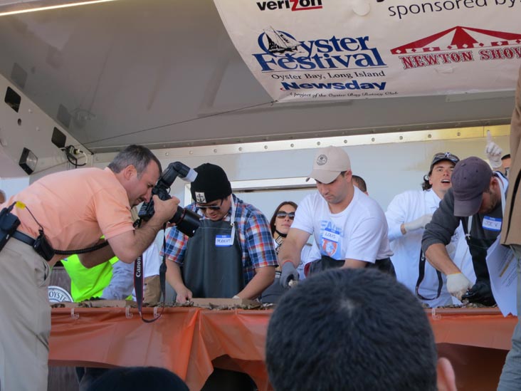 Oyster Shucking Contest, West End Stage, Oyster Festival, Oyster Bay, New York, October 13, 2012