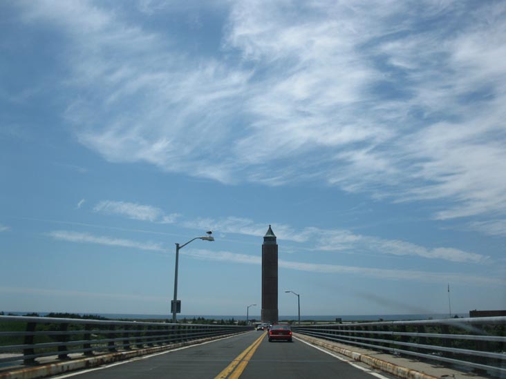 Robert Moses Bridge and Water Tower Entering Robert Moses State Park, Suffolk County, Long Island, New York, July 2, 2011