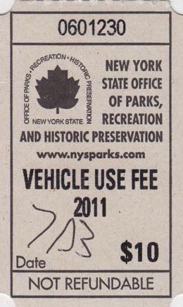 Parking Pass, Robert Moses State Park, Suffolk County, Long Island, New York, July 23, 2011