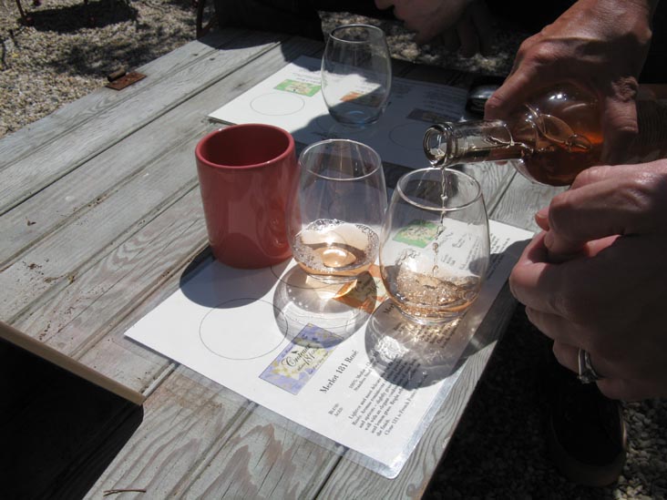 Tasting, Croteaux Vineyards, 1450 South Harbor Road, Southold, New York, July 4, 2009