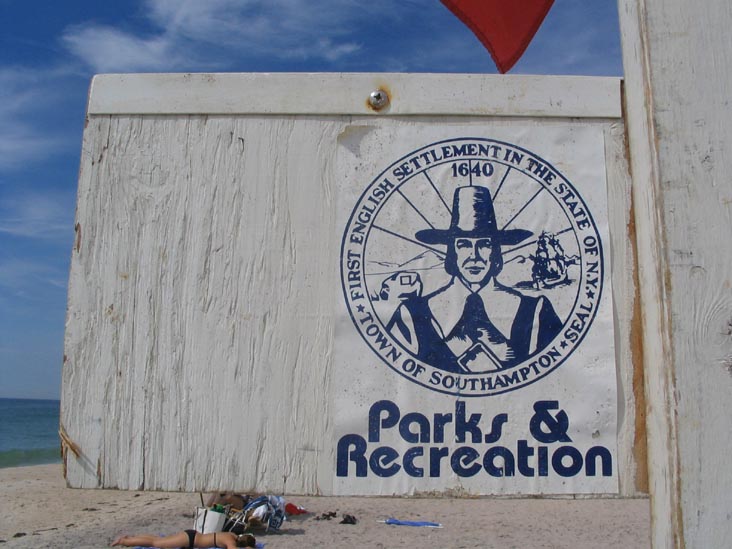 Southampton Parks & Recreation Sign, Mecox Beach, Jobs Lane, Bridgehampton, New York