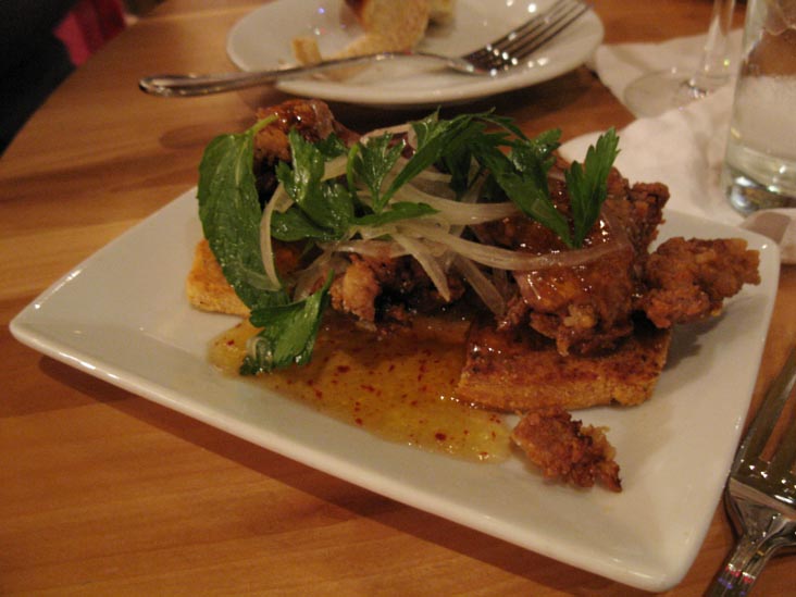 Fried Rabbit Livers With Pepper Jelly Toast, Cochon, 930 Tchoupitoulas Street, New Orleans, Louisiana