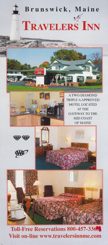 Brochure, Traveler's Inn, 130 Pleasant Street, Brunswick, Maine