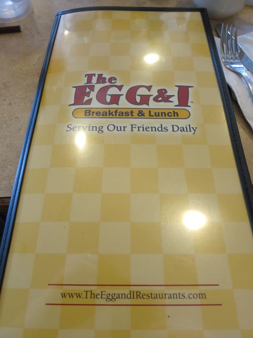 Menu, The Egg & I, 139 Riverside Street, Portland, Maine, July 1, 2013