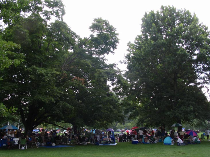 Gathering Under Trees During Brief Rain Shower, Tanglewood, Lenox, Massachusetts