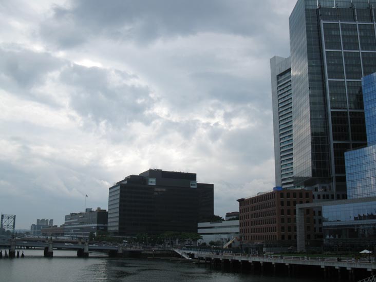 View South Down Fort Point Channel Toward Congress Street From Evelyn Moakley Bridge, Seaport Boulevard Over Fort Point Channel, South Boston, Boston, Massachusetts